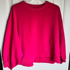 SSYS The Label Hot Pink Oversized Crewneck Sweatshirt XXL Like New